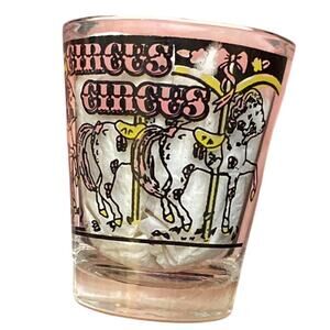 Vintage CIRCUS CIRCUS Las Vegas "CAROUSEL" Horse Shot Glass, Casino Hotel Taiwan